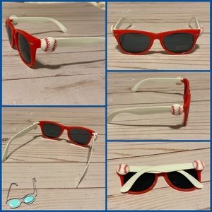 kids red/white baseball sunglasses